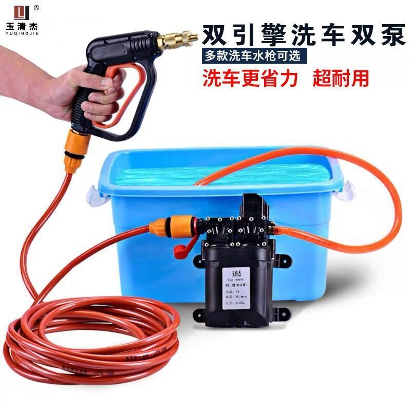 洗车家用高压智能洗车机车载12V水泵便携式两用双泵清洗水枪|undefined