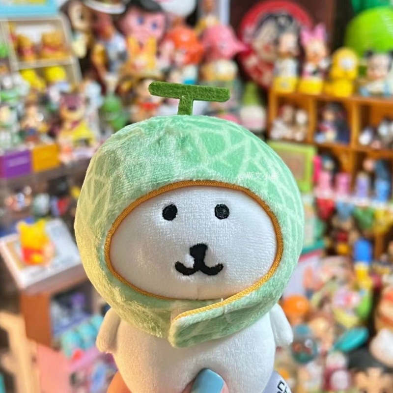 自虐的なクマと同じスタイルのかわいいメロンのヘッドギア 10cm 人形は超かわいいぬいぐるみフルーツベビー服を着ることができます|undefined