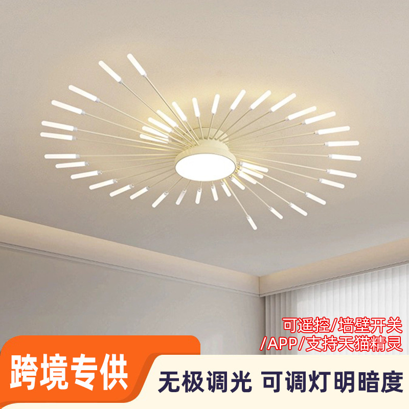 跨境简约欧式高级感客厅灯吸顶灯主灯旋涡不规则烟花灯led吸顶灯