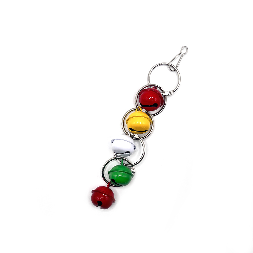 Nuevo juguete de pájaro con tema de Navidad transfronterizo, campana de loro, cuerda de pájaro con mordida, cuerda de sonido, accesorios de jaula de pájaro colgante