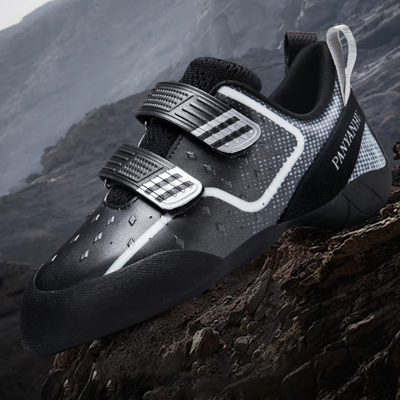 Outdoor professional rock climbing shoes with Velcro straps for men and women, hard-soled, non-slip, supportive bouldering shoes, specifically for youth training