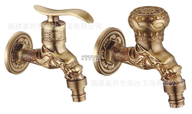 Antique-style washing machine faucet, European retro mop, pool faucet, thickened and lengthened, single-cooling 4 fen factory supply Specification drawing