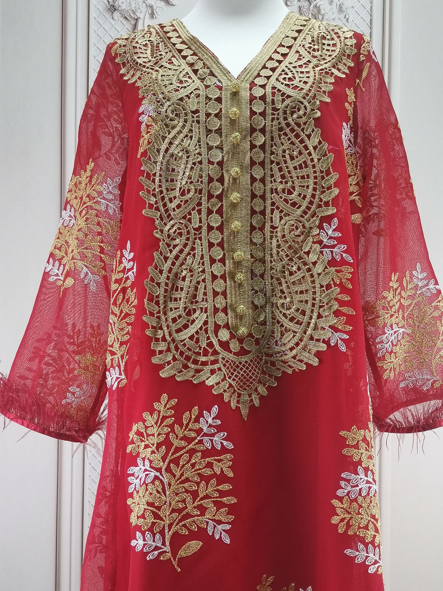 Damenbekleidung Bestickte muslimische Roben Arabische Kleidung Kleider_voghion.com