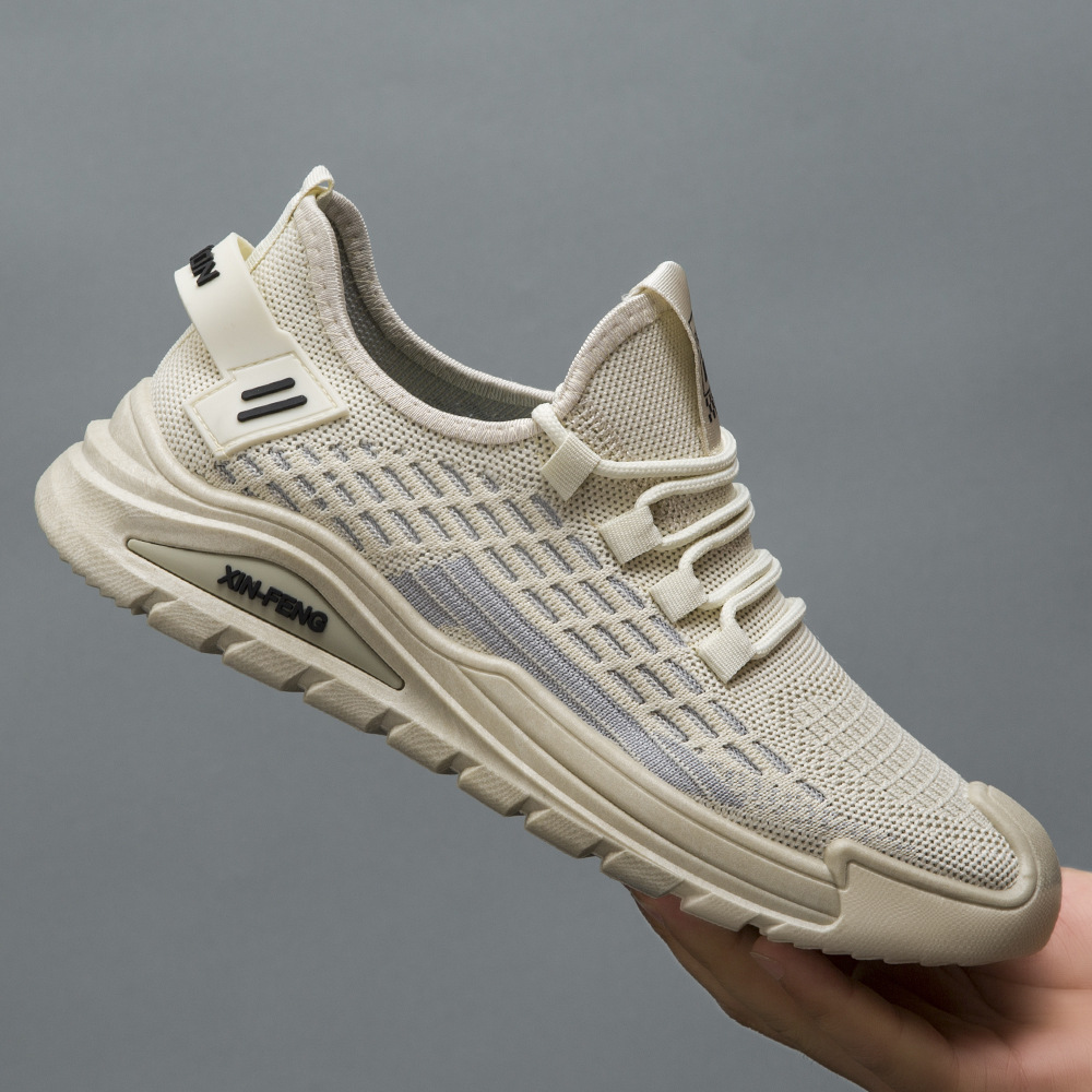 Zapatos de malla para hombre otoño nuevo estilo de moda zapatos casuales zapatos casuales al aire libre para jóvenes zapatos deportivos tejidos voladores al por mayor