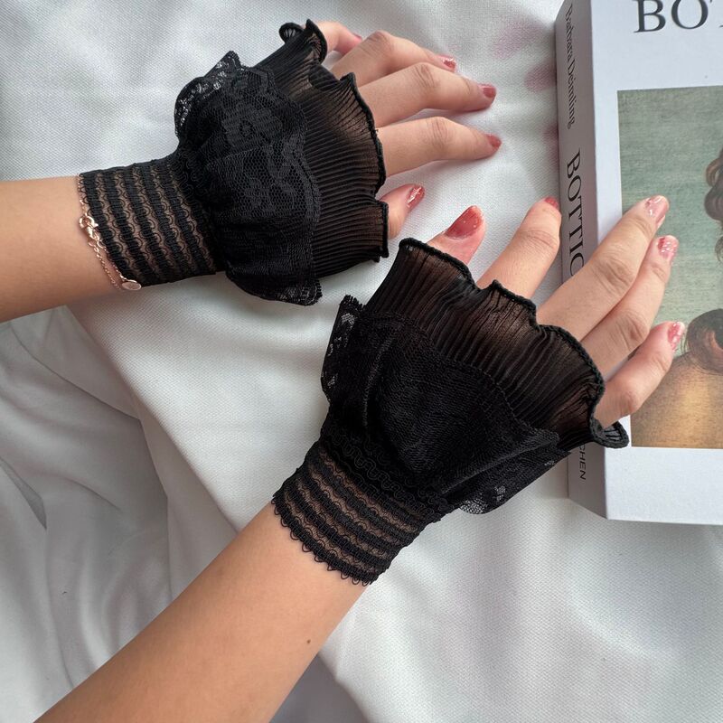 Lace Trim Fake Sleeves for Women, Thin Spring and Autumn Sweatshirt Sweater Cuffs, Extended Accessories, Wrist Guards, Fake Lace Gloves Lace Trim Fake Sleeves for Women, Thin Spring and Autumn Sweatshirt Sweater Cuffs, Extended Accessories, Wrist Guards, Fake Lace Gloves