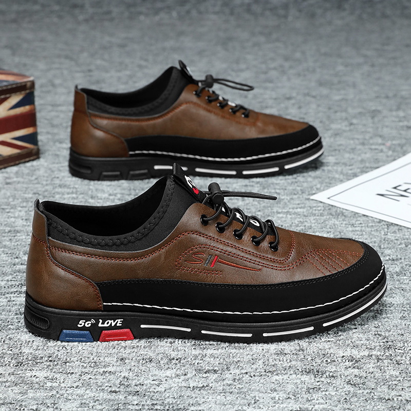 Zapatos de cuero para hombres, zapatos deportivos de cuero de estilo nuevo de verano, zapatos casuales, zapatillas retro de moda para hombres, zapatos de papá de suela blanda