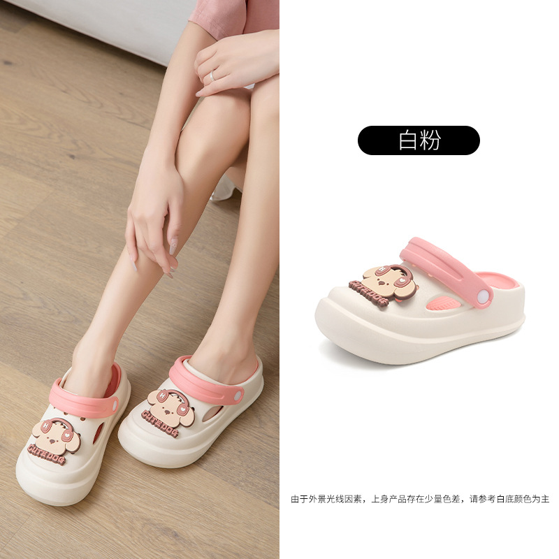 Zapatos con agujeros de dibujos animados zapatillas para niños niñas verano dibujos animados lindo antideslizante Baotou zapatos con agujeros para niños grandes