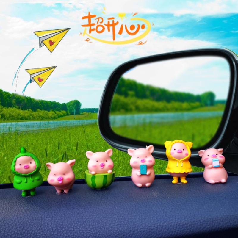 Red de celebridades Mini cerdito Oficina Decoración de escritorio Decoración pequeña Coche creativo Consola central del coche Productos interiores del coche