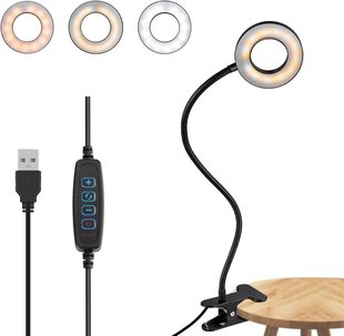 Desktop clip LED reading light learning table lamp Vientiane hose adjustable Live anchor fill light USB 5V