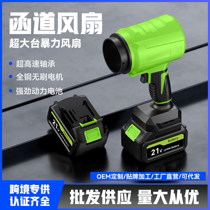 New High-Power Storm Fan Household Powerful Dust Removal Leaf Sweeping Dust Blowing Violent Fan Ducted Lithium Electric Hair Dryer