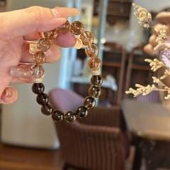 天然黒金超七と茶晶DIY手串清透順髪金超七水晶卸売り