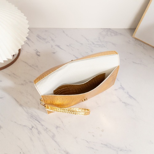 2024 New Stylish Gold Women's Envelope Handbag Tote Bag Wallet Evening Bag In Stock Factory Direct Shipping