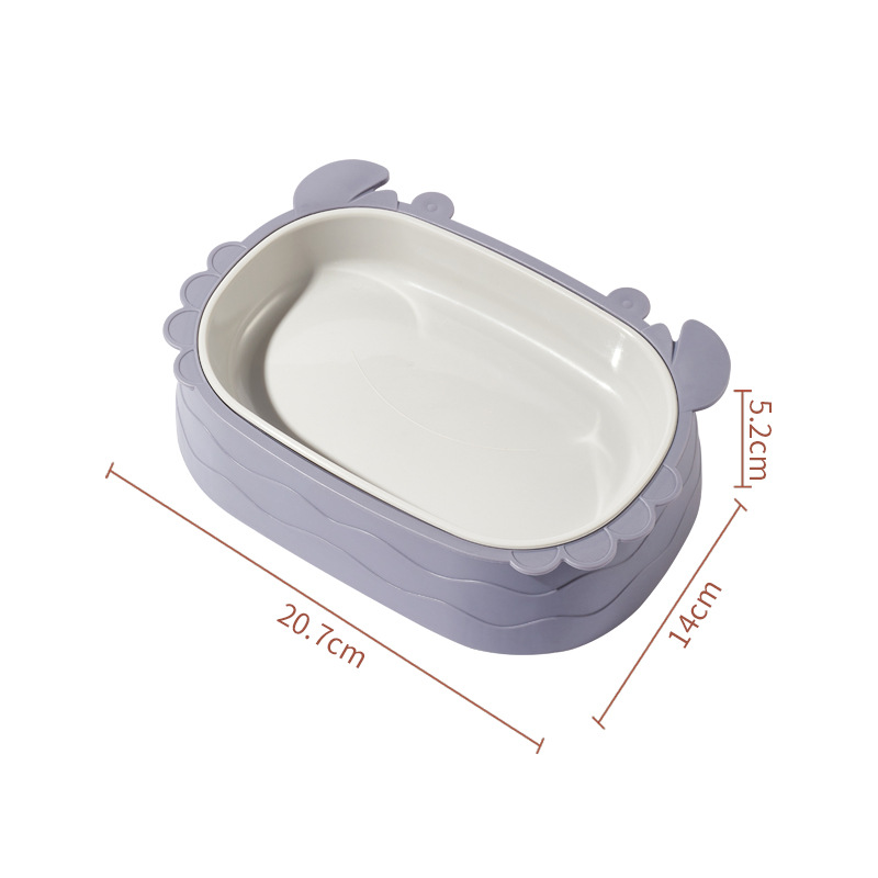 Mascota gato tazón cangrejo forma Slow Food Bowl extraíble mascota doble tazón anti-choke perro comida conjunto anti-golpe perro tazón de arroz