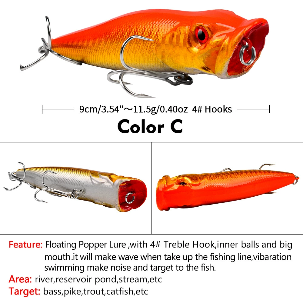 9.5cm Luya Bait Popa Fishing Bait 12g Fishing Gear False Bait DW1704
