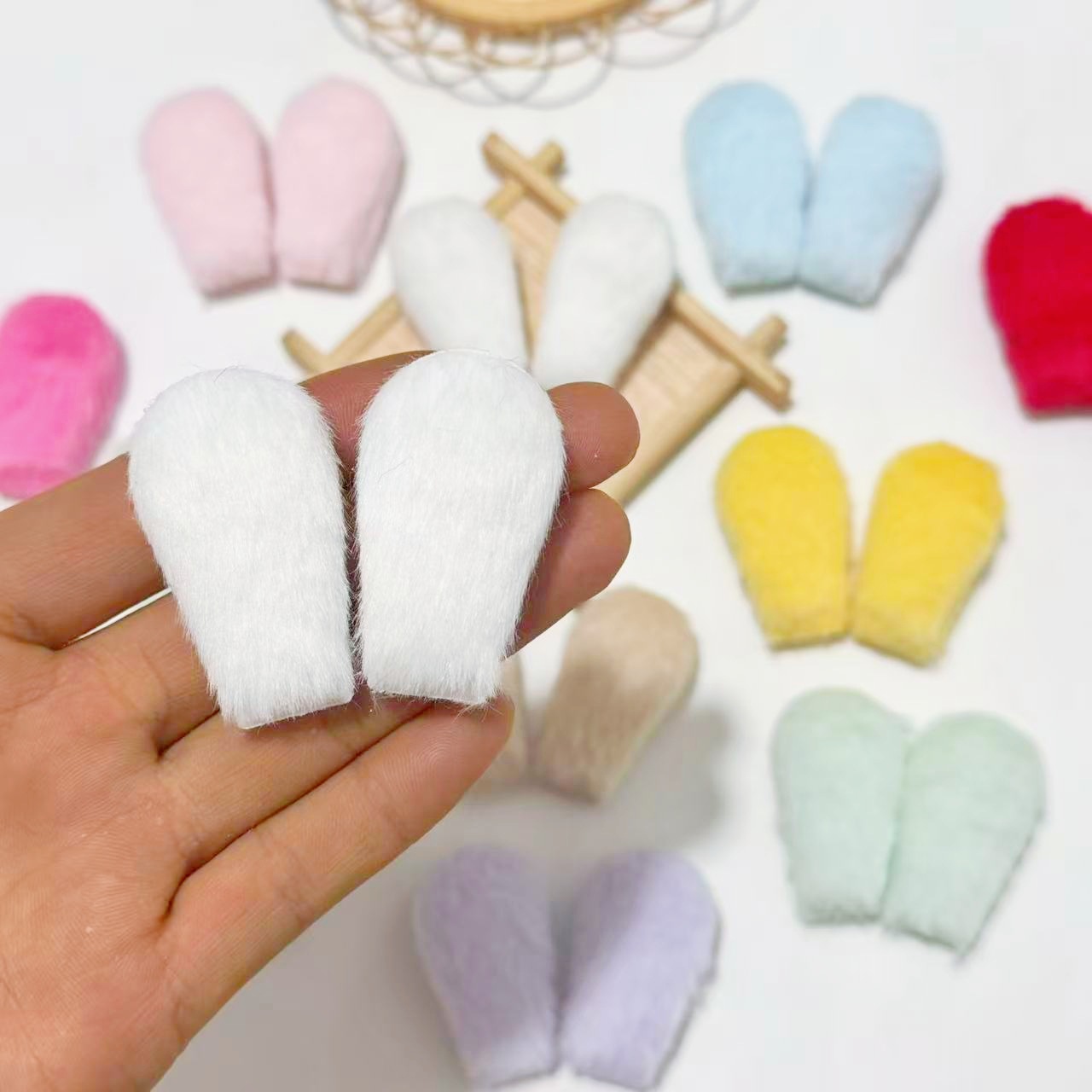 Cute Double-Sided Plush Small Rabbit Ears DIY Children's Hair Clip, Hairpin, Doll Headband, Hair Accessory, Ear Accessories