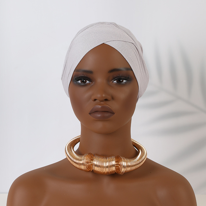 Foulard musulmano Cappello tubolare incrociato in cotone mercerizzato modal con cappuccio e base_voghion.com