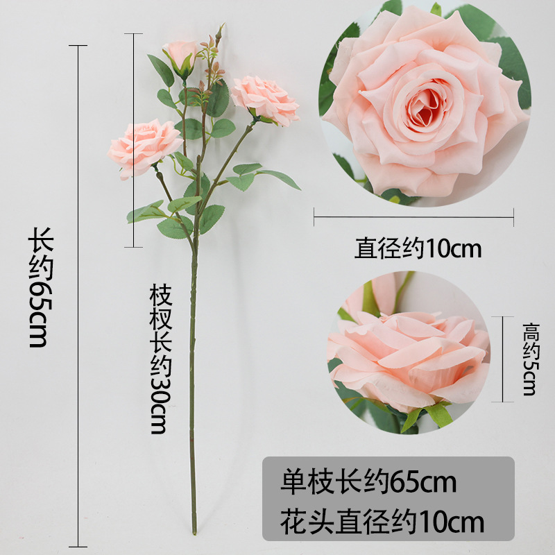 Rosa artificial sola sensación de múltiples cabezas rosa boda flor artificial sala de estar decoración tiro flor artificial flor de seda al por mayor