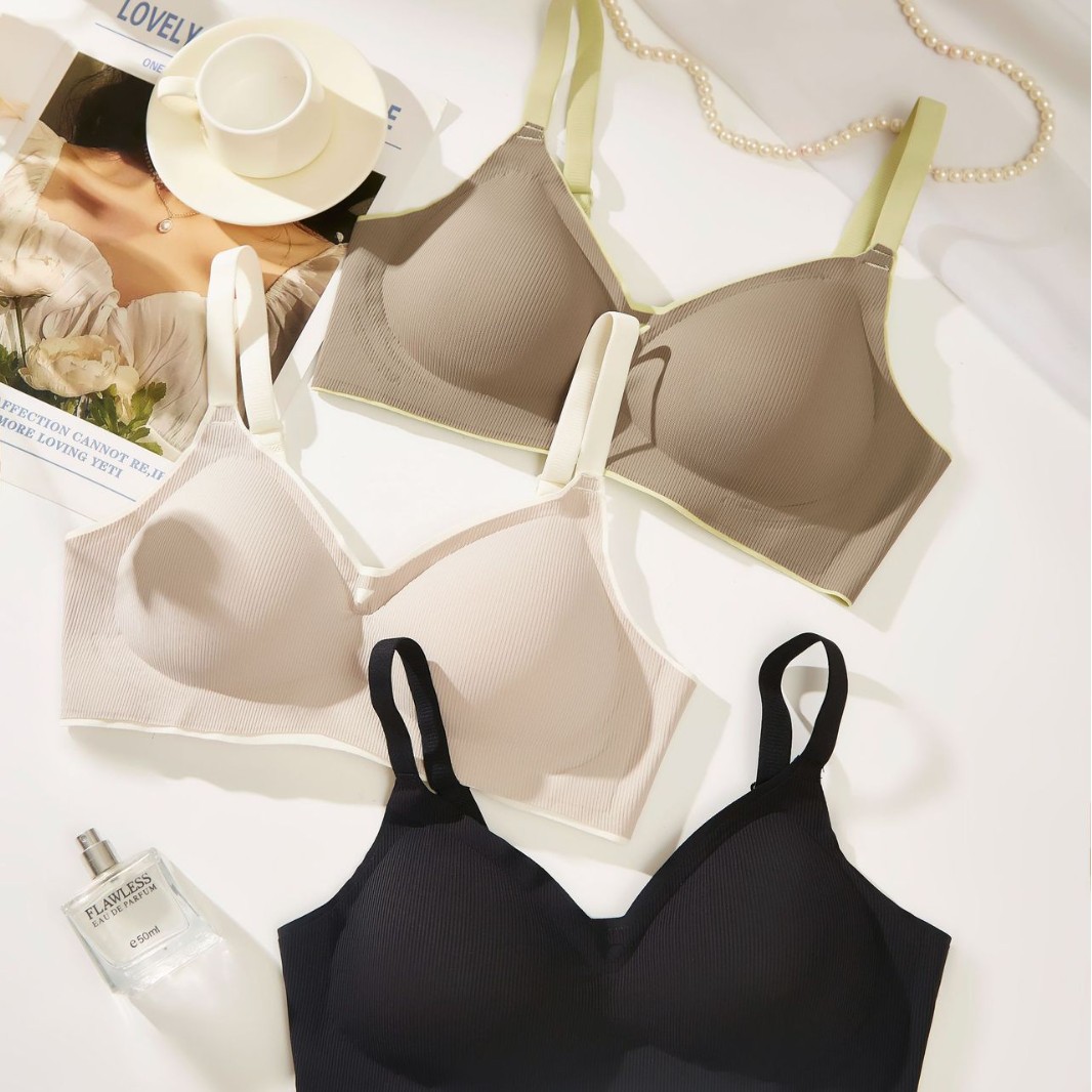 Venta directa de fábrica Comercio electrónico transfronterizo Sudeste de Asia Vietnam Tailandia Damas Pechos pequeños reunidos Sujetador lateral simple sin costuras