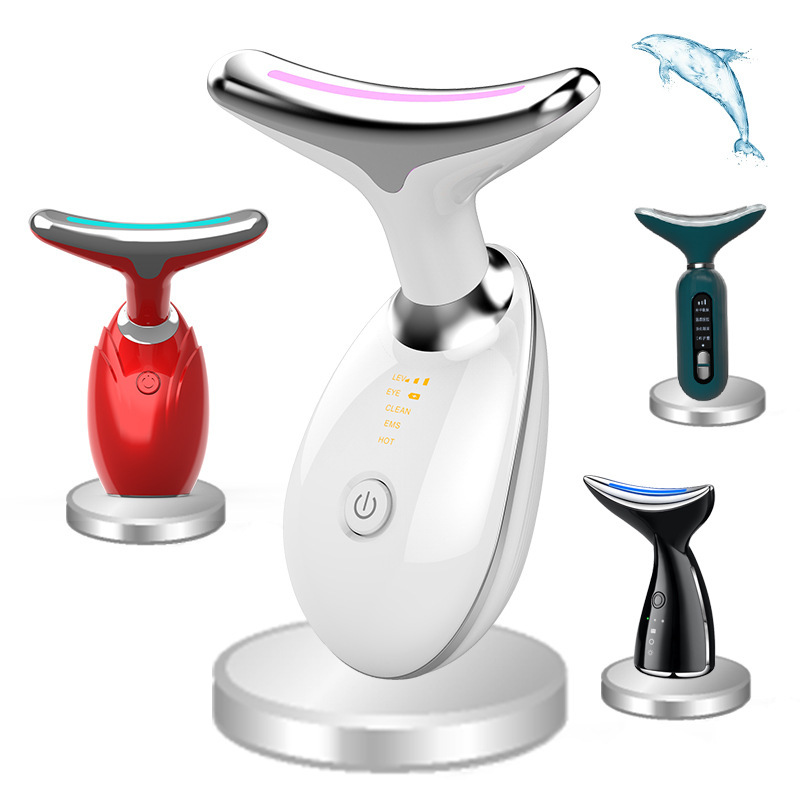 Home Neck Beauty Device, Neck Wrinkle Device, Neck Massager, Introduction Device, Multi-Color Light Neck Protector, Photon Vibration Beauty Device
