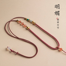 手工吊坠编绳高档挂绳翡翠平安扣玉佩玉坠项链绳男女简约细绳古风
