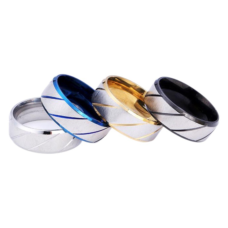Europe and the United States cross-border stainless steel titanium steel ring Fashion men's and women's twill non-fading jewelry female source manufacturers direct supply