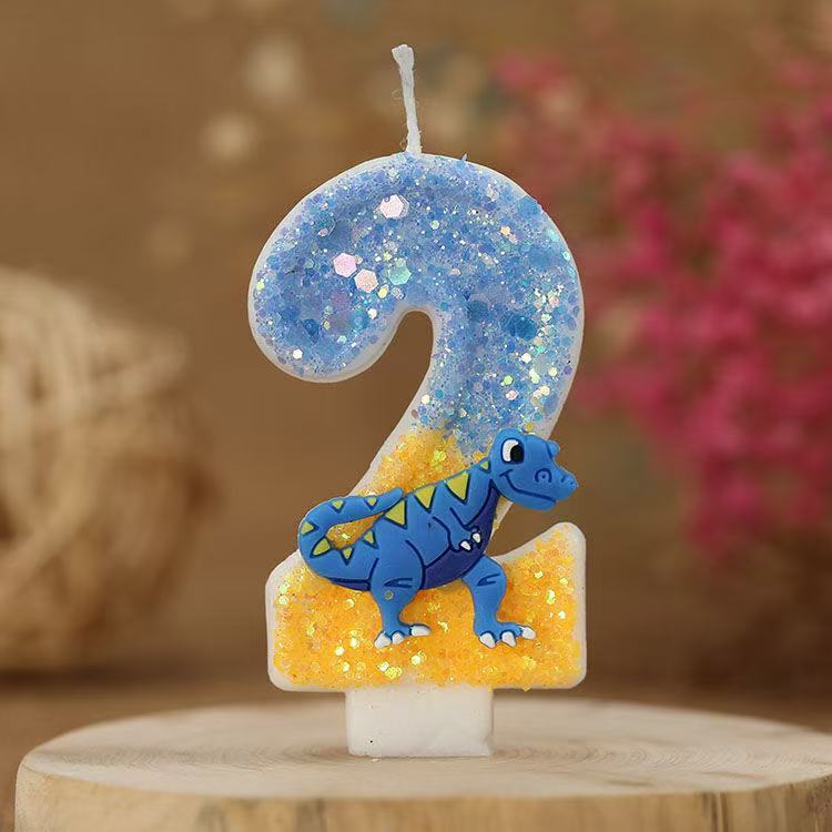 恐龙系列数字生日蜡烛儿童男孩周岁聚会庆生派对蜡烛蛋糕装饰批发|undefined