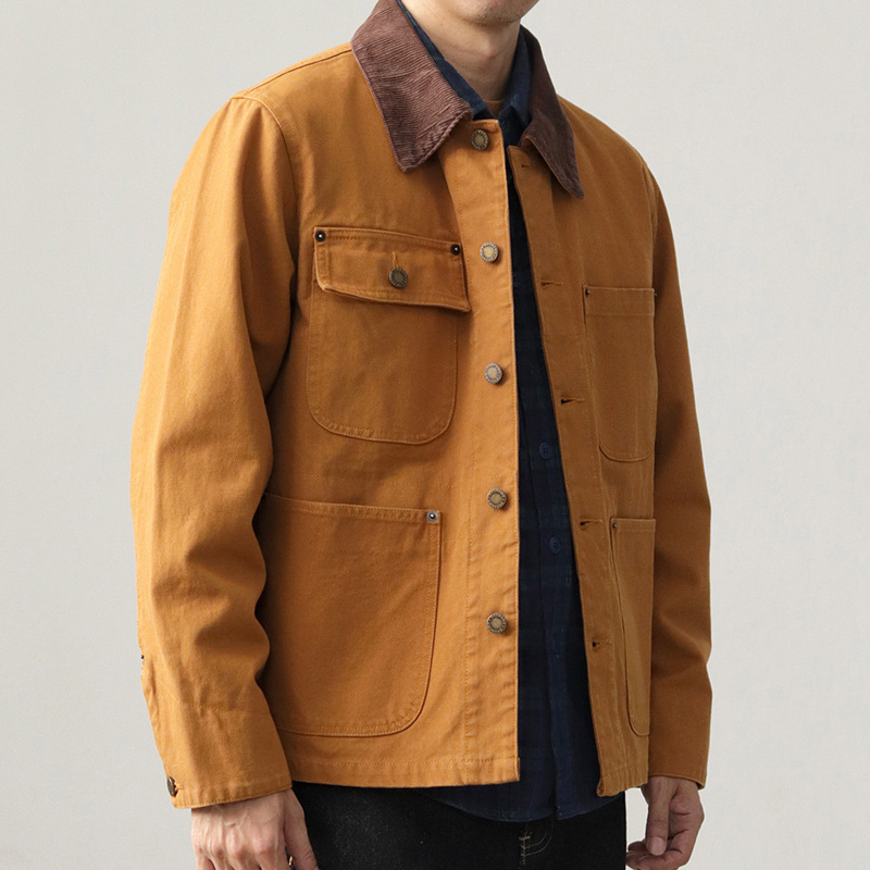 Heavyweight Washed Distressed Canvas Hunting Jacket Men's American Retro Michigan Workwear Carhartt Men's Coat