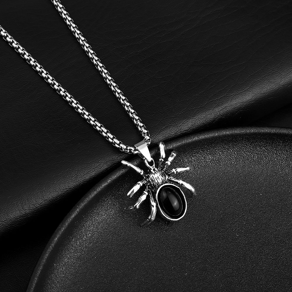 Collana lunga da uomo con personalità da coppia, ragno scuro, stile hip hop, stile street_voghion.com