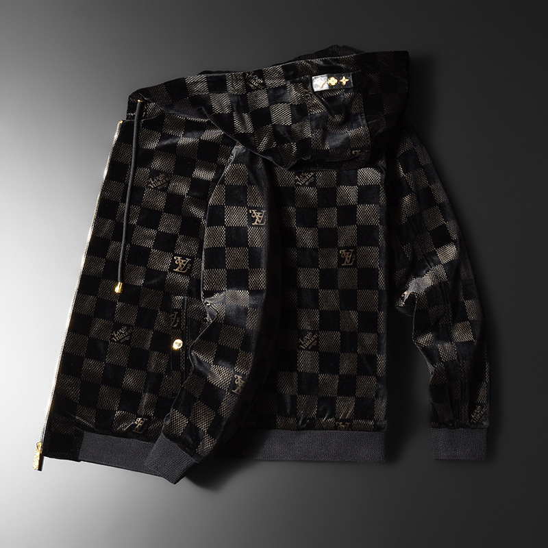 Ropa de hombre de lujo de estilo europeo 2023 Otoño e Invierno Nuevo Abrigo acolchado de algodón estampado abrigo cálido acolchado con capucha de moda de estilo coreano para hombres