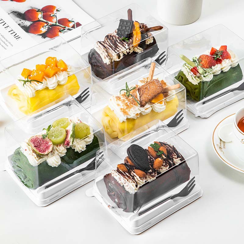 毛巾卷包装盒蛋糕卷盒子梦龙卷蛋糕托千层蛋糕盒透明棉被卷打包盒