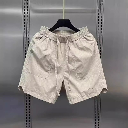 Men's Trendy and Versatile 2024 Summer Sports Shorts with Breathable Mesh, Solid Color, Elastic Waist, and Five-Finger Beach Pants