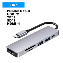 type-c转hdmi高清线 笔记本集线器USB3.0 HUB扩展坞转接器pd快充