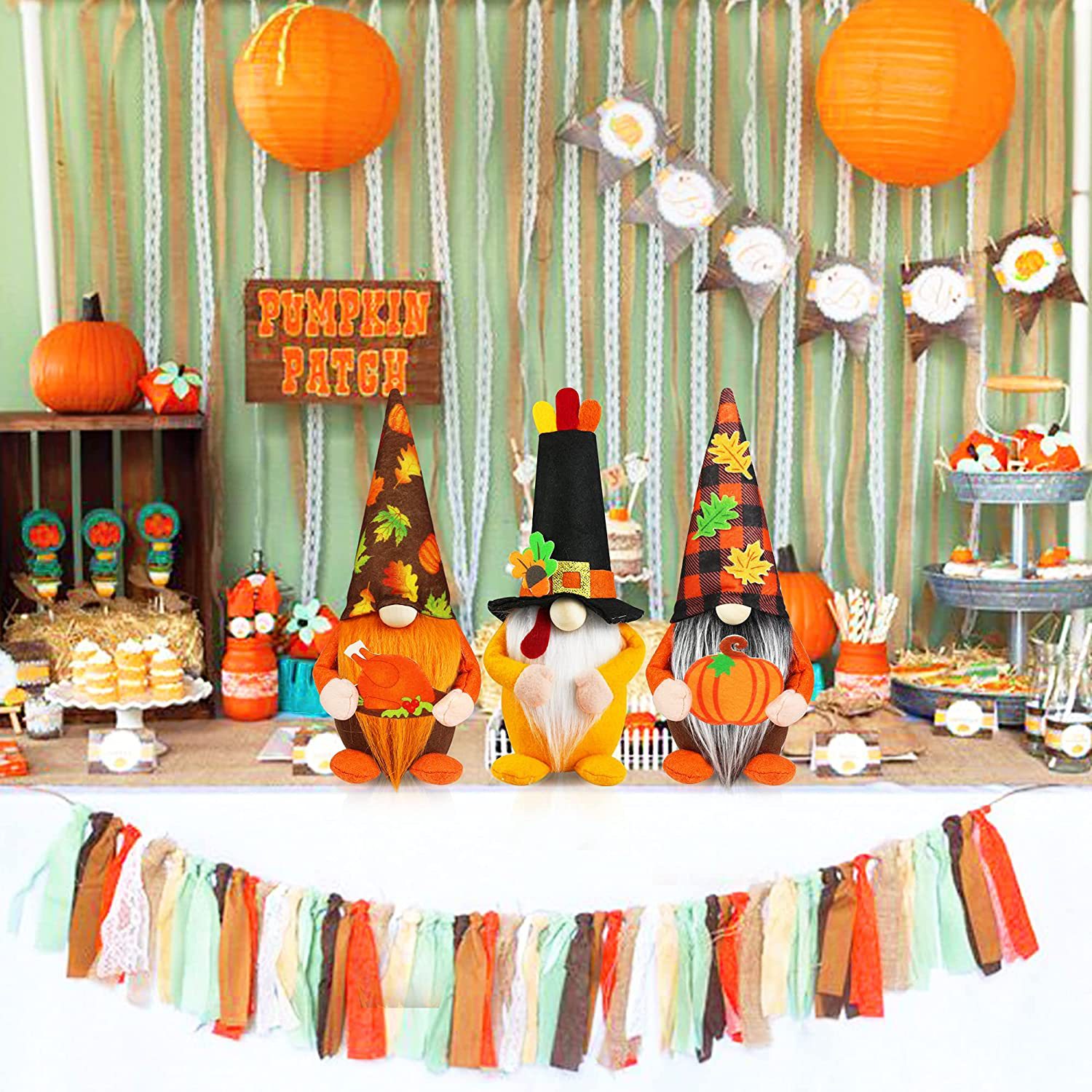 Grenzüberschreitender Herbst-Erntedankwichtel, Plüsch-Dekoration, schwedische Herbst-Erntedank-Dekoration, Geschenk-Dekoration_voghion.com