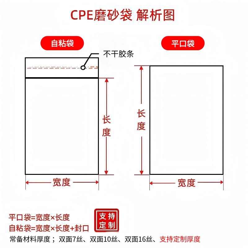 Cpe Flat Bags, Thickened Semi-Transparent Phone Case Bags, Cpe Frosted Bags, Frosted Self-Adhesive Bags for Necklace and Jewelry Packaging
