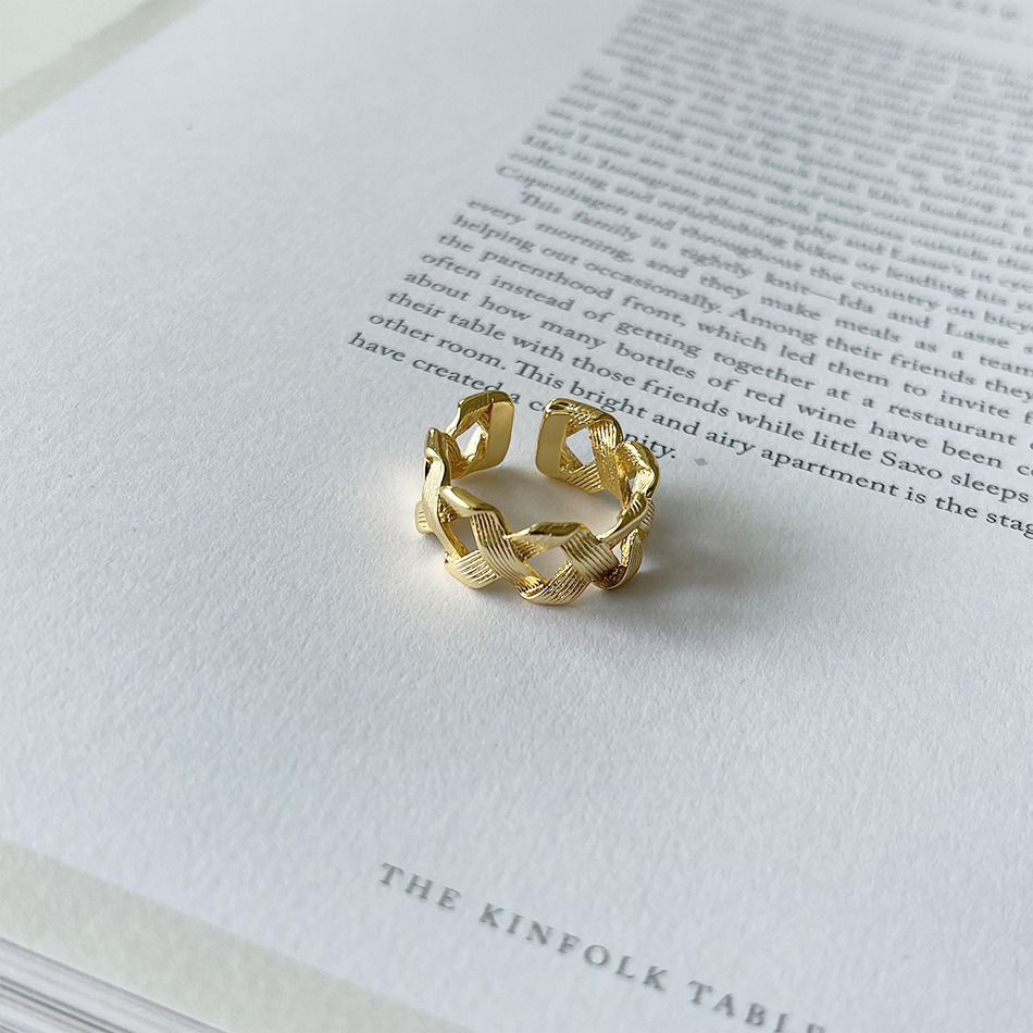 Fashion Geometric Stripe Copper Open Ring