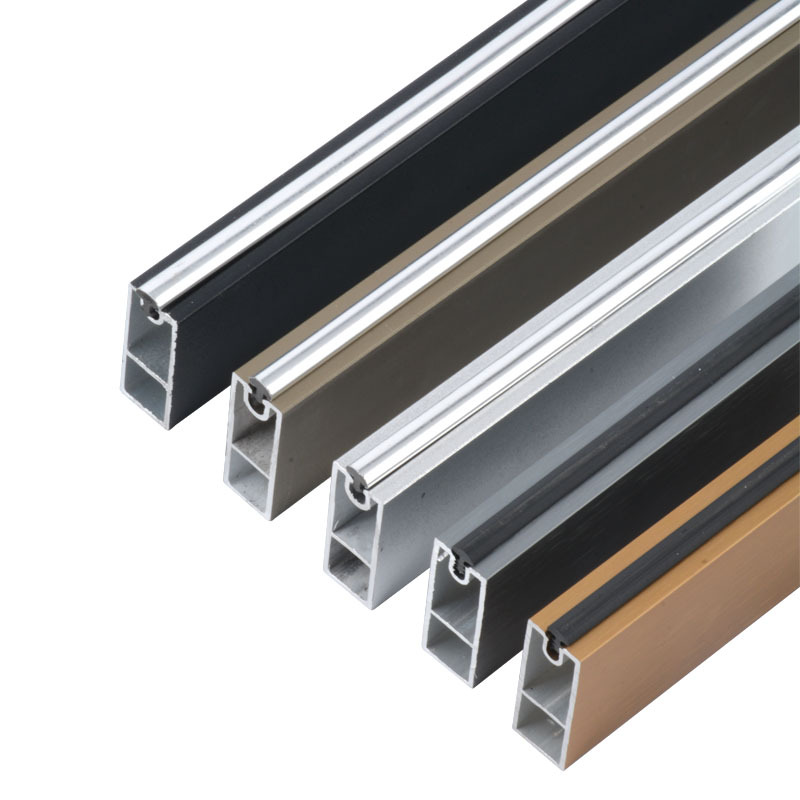 Aleación de aluminio cuadrado ropa armario Polo engrosada ropa Polo mudo antideslizante ropa armario Polo sólido brida asiento