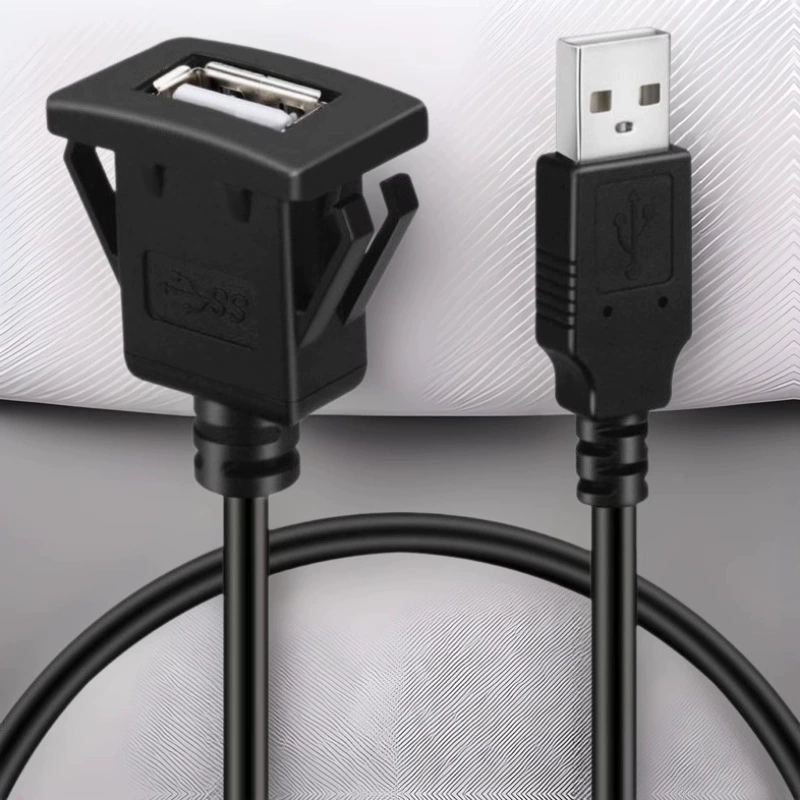 Горячая продажа 1 м USB2.0 пара автомобиля удлиненный водонепроницаемый провод автомобильная приборная панель удлинитель usb панель линия