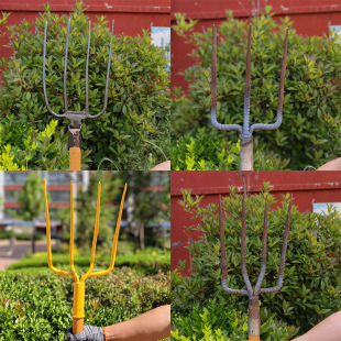 Large quantity discount pitchfork large steel fork agricultural iron fork iron fork horticultural fork wheat straw fork dung fork garbage fork multi-strand fork