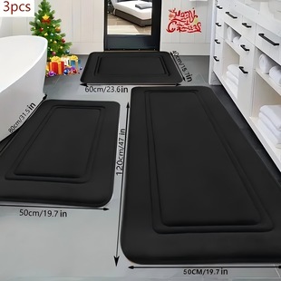 Foreign Trade Thickened Sponge Flannel Coral Velvet Carpet Door Bathroom Absorbent Floor Mat Bathroom Non-Slip Foot Mat