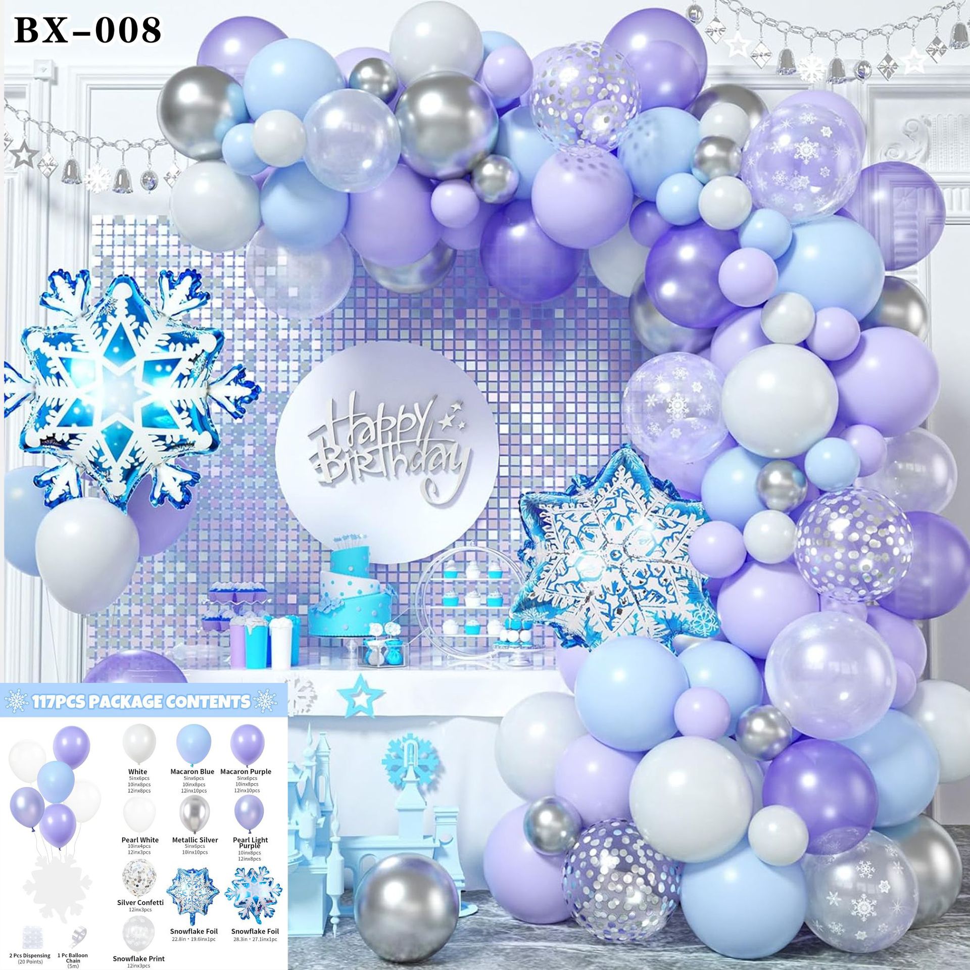 Frozen azul tema cumpleaños decoración globo traje princesa niña niños años de edad decoración escena diseño