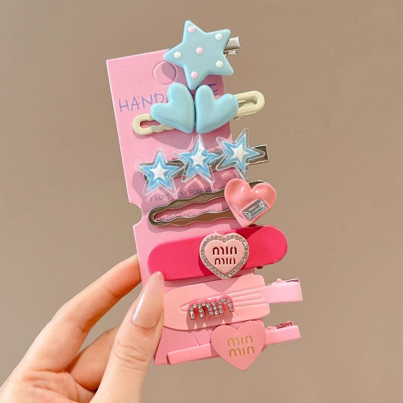 Horquilla de color dopamina, clip de pico de pato de cabello roto coreano femenino, horquilla de sentido avanzado y2k, clip lateral con flequillo, tocado