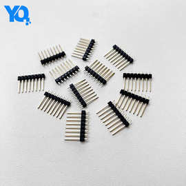 2.54mm排针间距单双排80度直插贴片带柱K点镀金打排针排母连接器