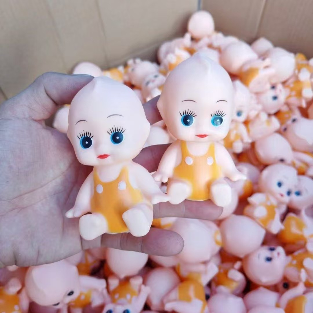 Sanmaotang Rubber Doll Toy for Children, Boys and Girls, Pretend Play Doll with Movable Head, Arms, and Legs, Includes Bb Whistle for Babies