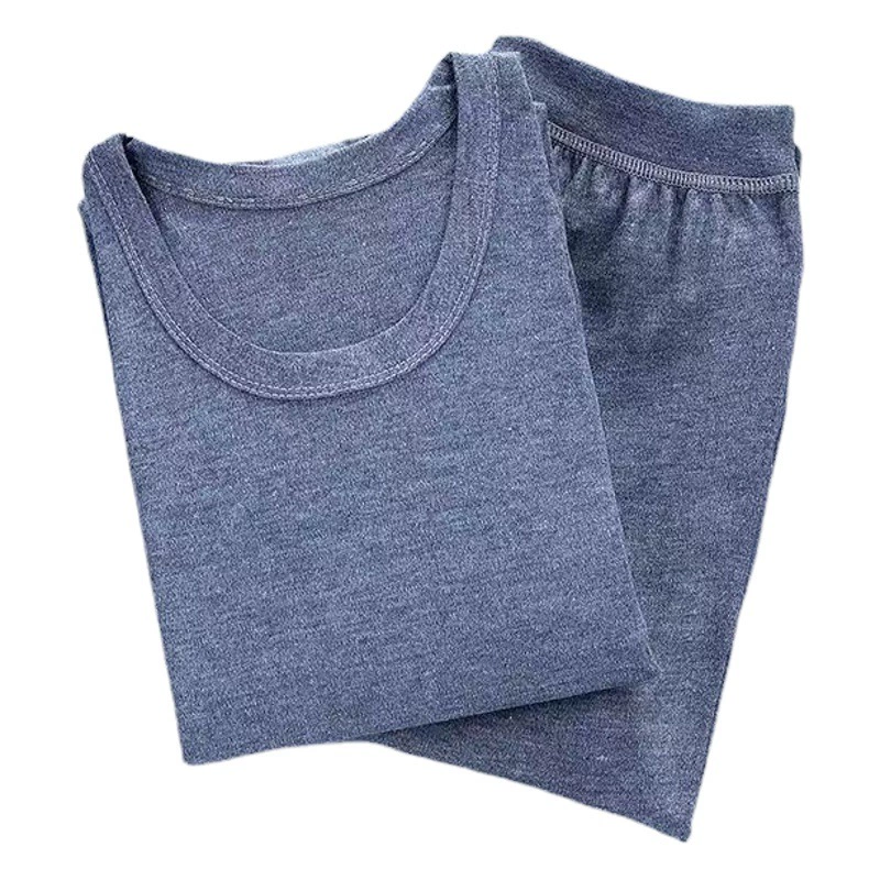 Мужской осенний комплект термобелья с принтом, большой размер, свободный крой, подходит для людей среднего и пожилого возраста, теплый и самогреющийся.