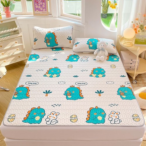 Summer ice silk latex mat three-piece set folding soft mat dormitory student single air-conditioned mat washable home use