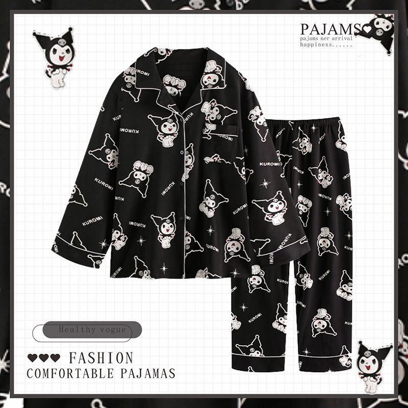 Luhu Yugui perro pijamas de primavera y otoño verano algodón manga larga más tamaño vestir prendas exteriores cardigan traje homewear