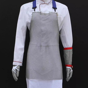 Anti-Cutting Apron 316L Stainless Steel Apron Body Protection Labor Protection Clothing Anti-Chainsaw Slaughterhouse Sewing Glass Factory