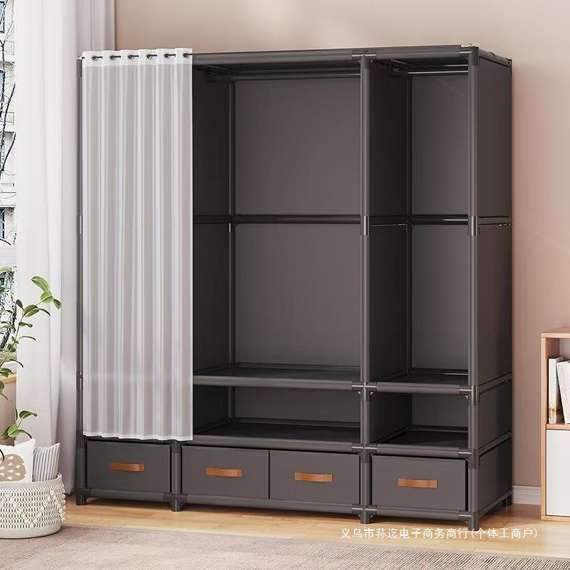 Floor-Standing Wardrobe, Household Cloth Wardrobe, Simple Wardrobe, Bedroom New Model, Rental House Assembly, Small Apartment, Ready for Delivery
