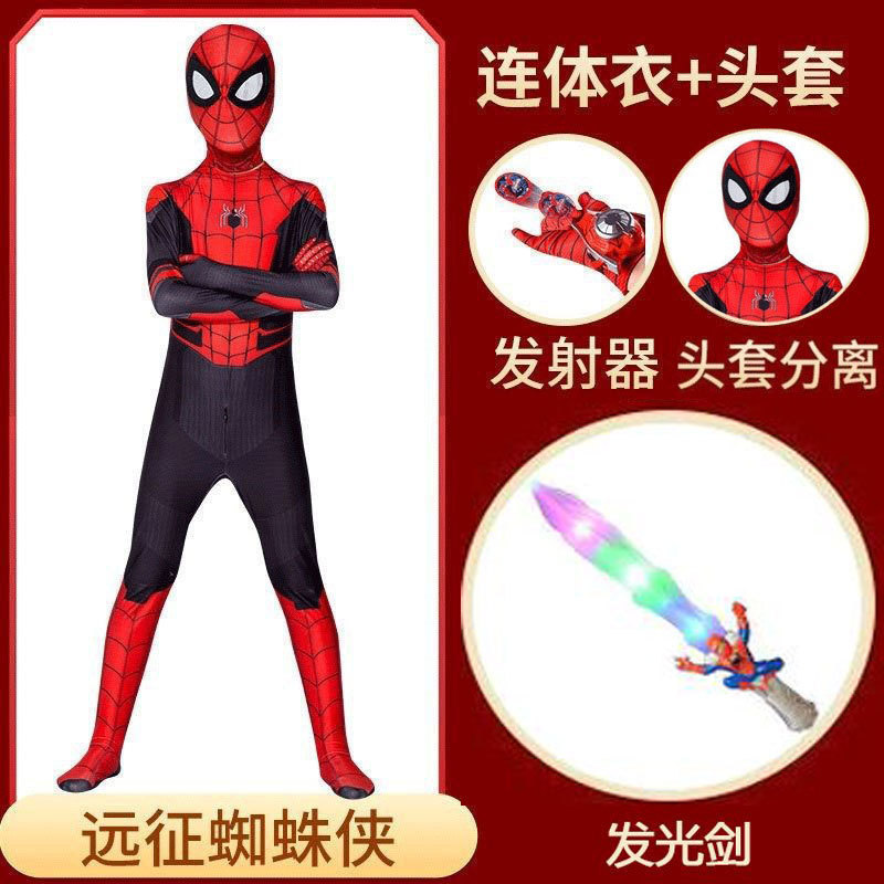海外貿易クロスボーダー スパイダーマン 子供用ワンピースタイツ 男の子用 新スーパースーツ エクスプローラー アイアンマイルズコスチューム|undefined