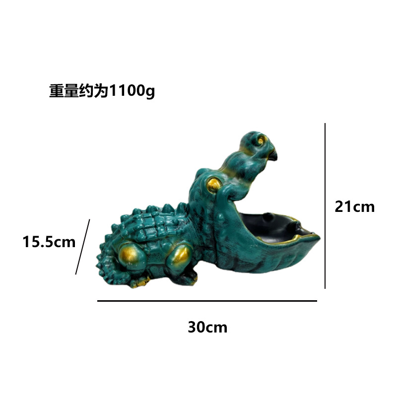 Creativo de dibujos animados cocodrilo resina artesanía almacenamiento decoración del hogar sala de estar regalo clave nuevo caramelo decoración de almacenamiento